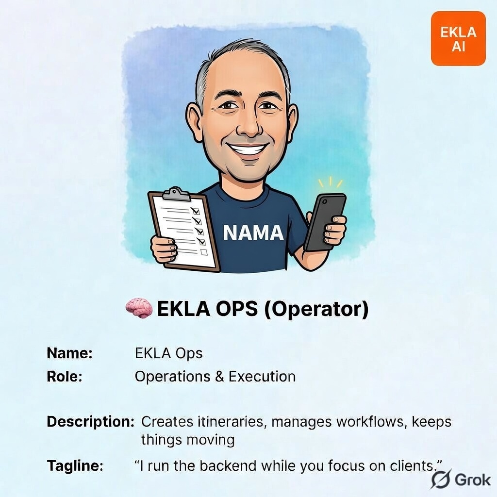EKLA Ops (Operator) — Operations & Execution. I run the backend while you focus on clients.